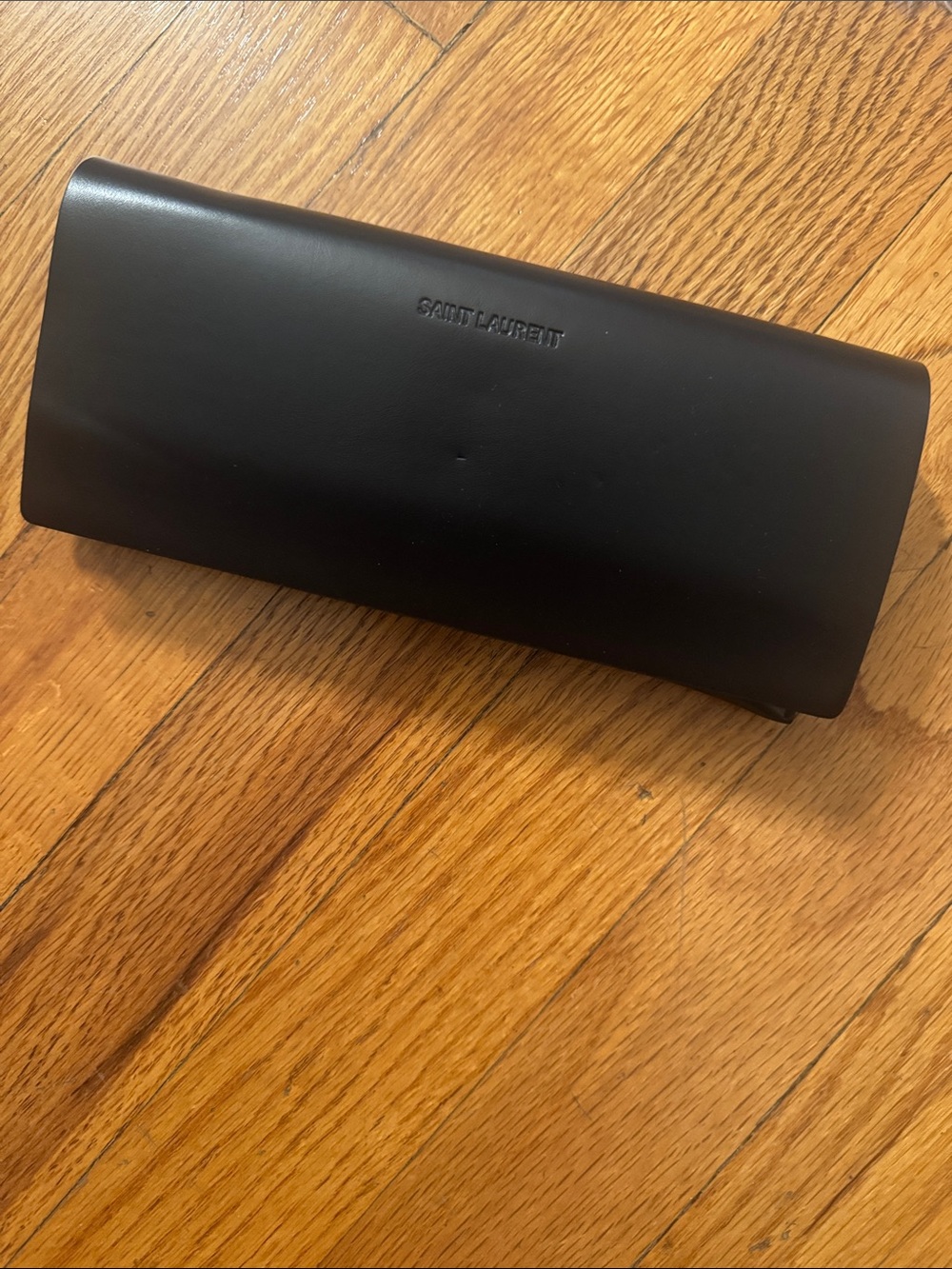 Saint Laurent Black Leather Eyewear Case